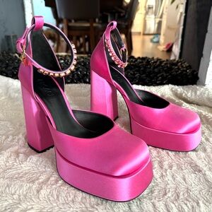 Versace Medusa Pink Paradis Gem Platform Heels